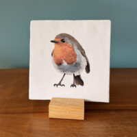 Rustic Wooden Tile Stand