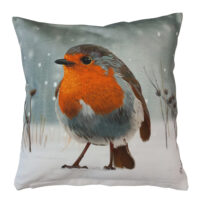 Handmade Cushion Cover Winter Robin