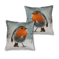 Handmade Cushion Cover Winter - Set 2 Robins
