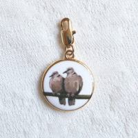 Collared Dove - Pendant with illustration