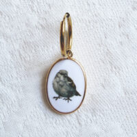 House Sparrow - Earring with illustration