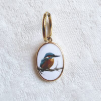 Kingfisher - Earring with illustration