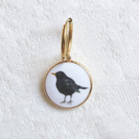 Blackbird - Earring with illustration